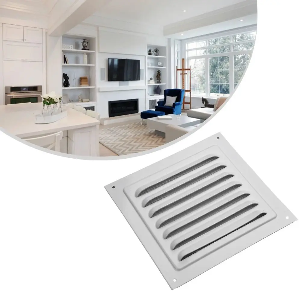 Aluminum Alloy Air Vent Grille Heating Cooling Vents Plate Exhaust Outlet Window Square Vent Air System Net Cover Screen Metal view 2