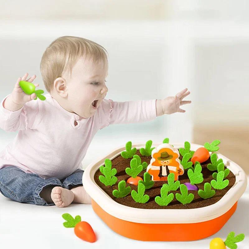 Baby Montessori Carrot Harvest Pull Ravanello Memoria Ordinamento Giochi da tavolo Abilità motorie fini Giocattoli sensoriali educativi per i più piccoli