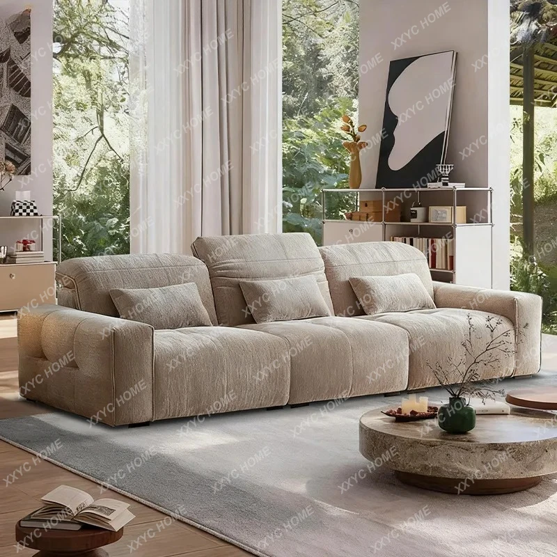 LXHigh backrest pixel sofa living room straight row adjustable high backrest anti-cat scratch matte cloth  sectional sofa