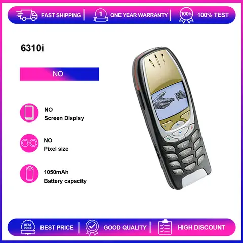Unlocked Refurbished 6310i 2G GSM 900 / 1800 1050mAh Phone Russian Arabic Hebrew Keyboard