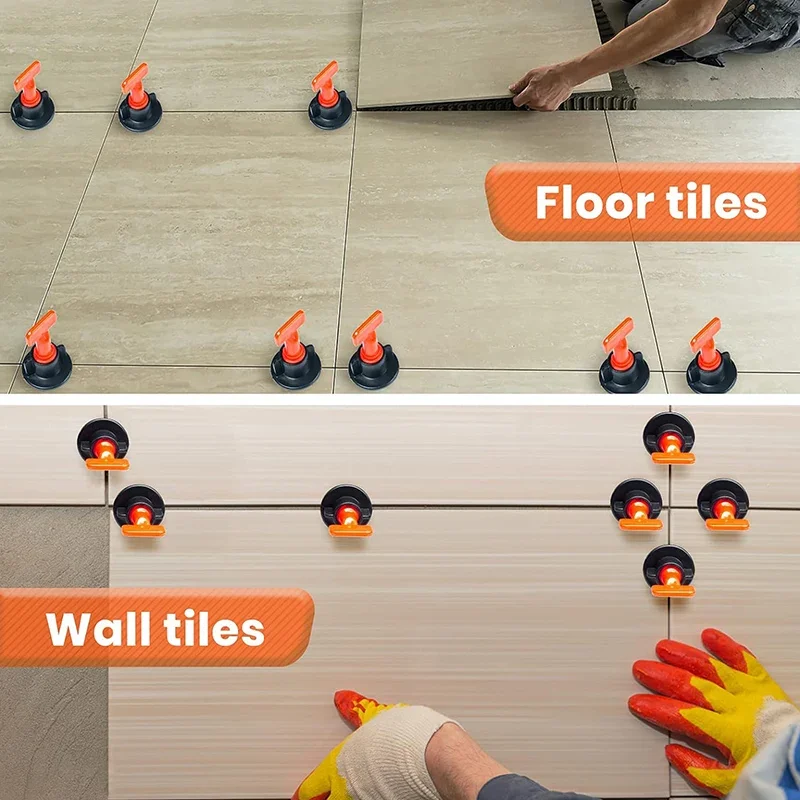 46pcs/set Tile Leveling System Level Tile Spacer Wall Leveler Wedges Spacers Reusable Wall Tile Flooring Carrelage Leveling Tool
