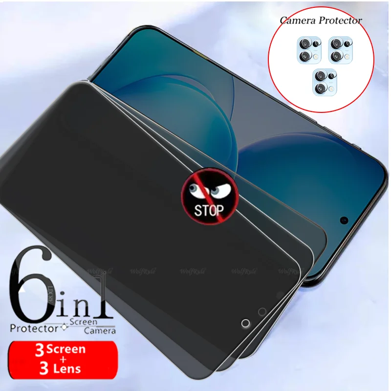 

6/4/2in1 For Reno 16 Pro Glass OPPO Reno 16 Tempered Glass 9H Privacy Anti-Spy Screen Phone Protector For Reno 16 Pro Lens Glass