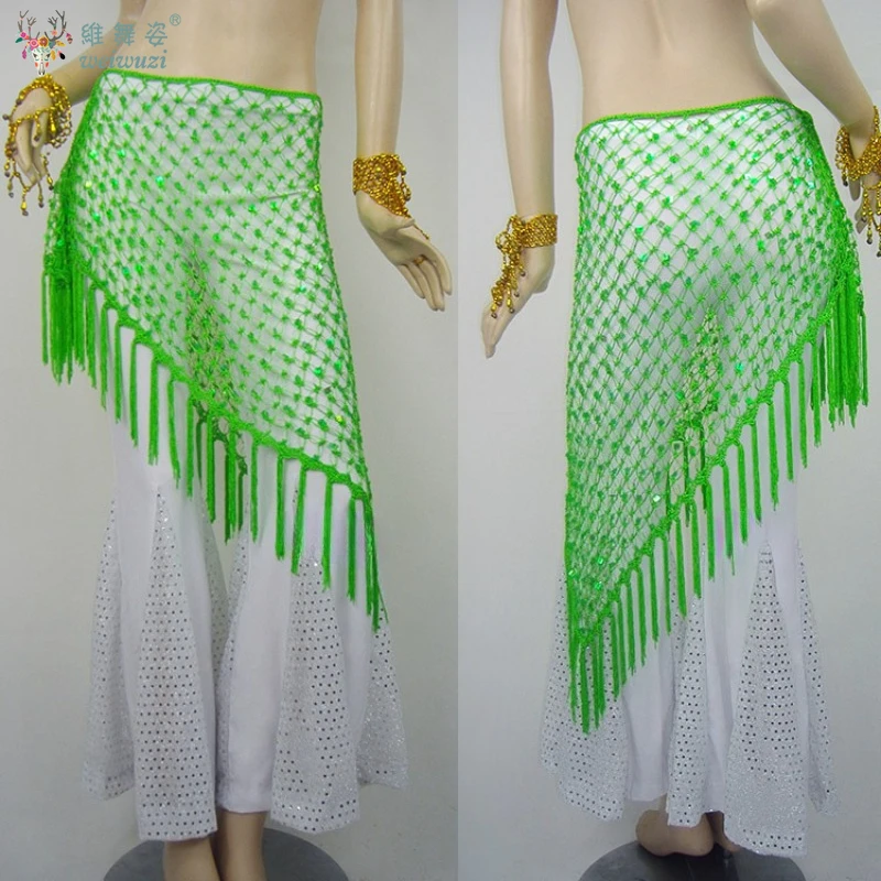 

Треугольник ручного вязания крючком, шарф для танца живота, пояс с блестками, шарф для танца живота, аксессуары для танца живота, длинный пояс с кисточками