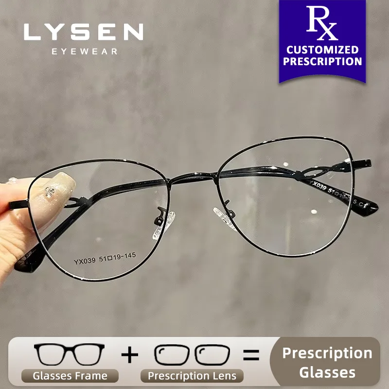 

LYSEN Fashion Cat Eye Women Prescription Glasses Myopia Photochromic Optical Lenses Anti Blue Light Progressive Reading Eyewear