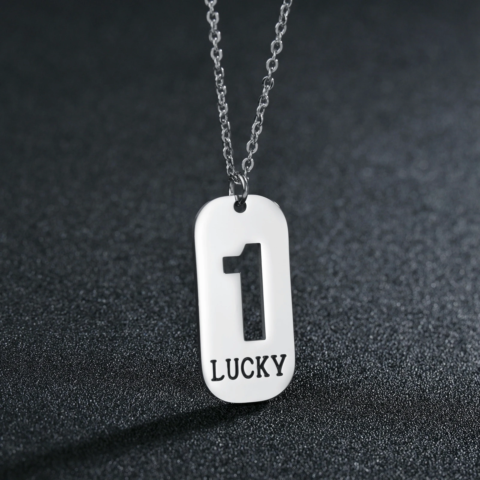 Lucky Number 0-9 Necklaces Pendant For Women Men Fashion Stainless Steel Long Chain Couple Necklaces Love Gift High Quality