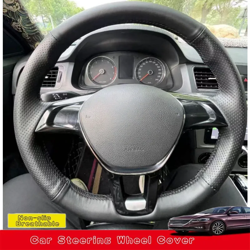 

Customize Hand Sewing Comfy Microfiber Leather Car Steering Wheel Cover For Volkswagen Golf 7 New Polo Jetta Passat B8 Tiguan