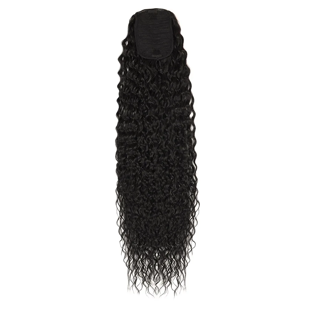 34inch Synthetic Super Long Curly Ponytail Water Wave Ponytail 150g Lightweight Fake Hair Extensions for Women Daily Use