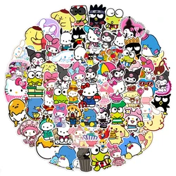 50/100pcs Kawaii My Melody Kuromi Hello Kitty Stickers for Kids Girls DIY Stationery Diary Cute Cartoon Sanrio Sticker Decals