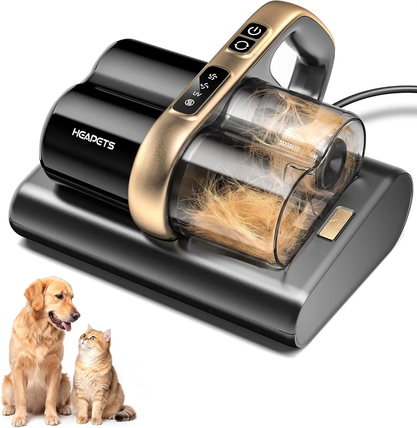 Mattress Vacuum Cleaner, 16Kpa Bed Vacuum with 275nm UV-C Light & 149℉ Heat & Ultrasonic, Dual High-Speed Roller Brushes & H13 H