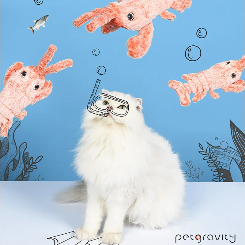 Pet Supplies Electric Jumping Shrimp Cat Toy Fish Self-Hi Relieving Stuffy Cat Teaser Bite-Resistant Cat Supplies