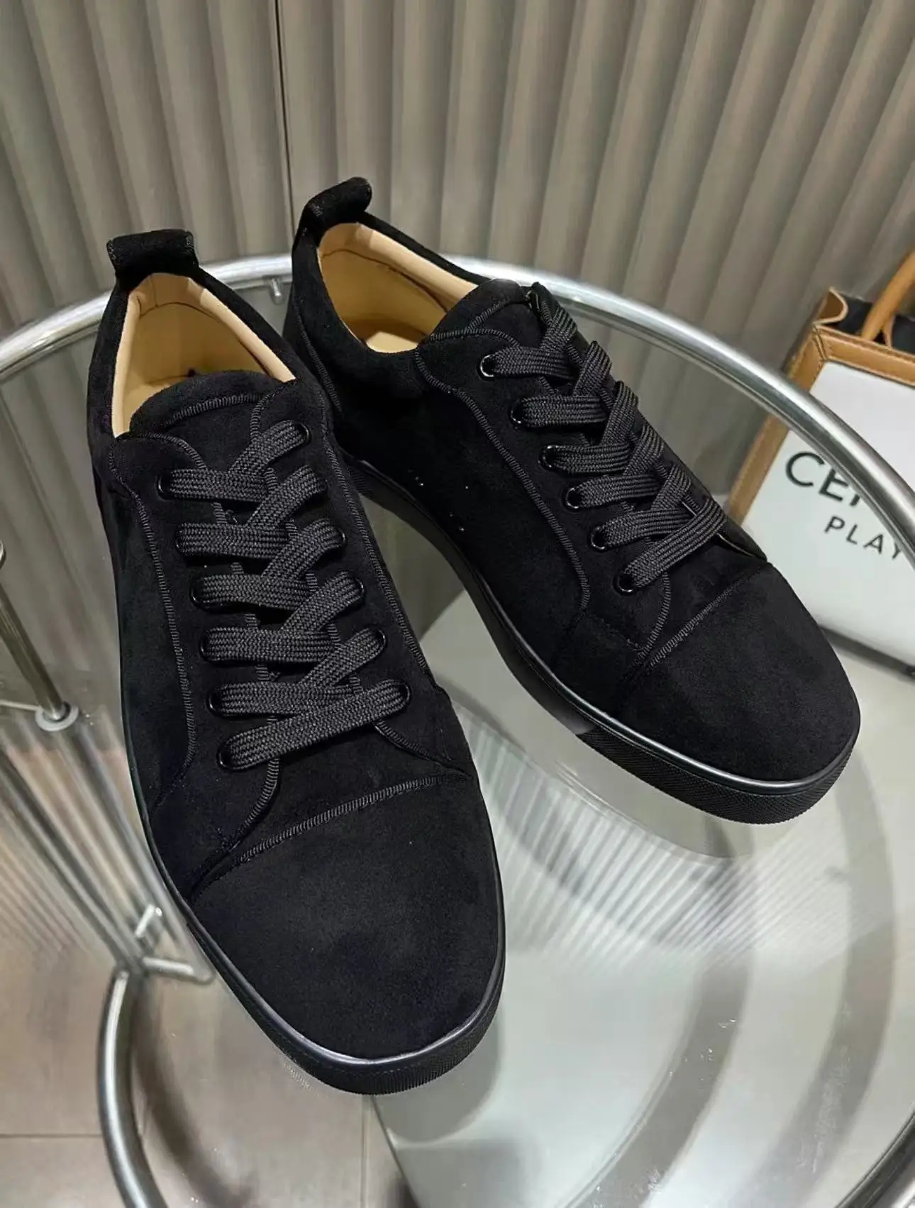 

Solid Round Head Lace-up Flats Unisex Men Casual Shoes Fall Soft Sole Sneakers Fashion Dress Shoes