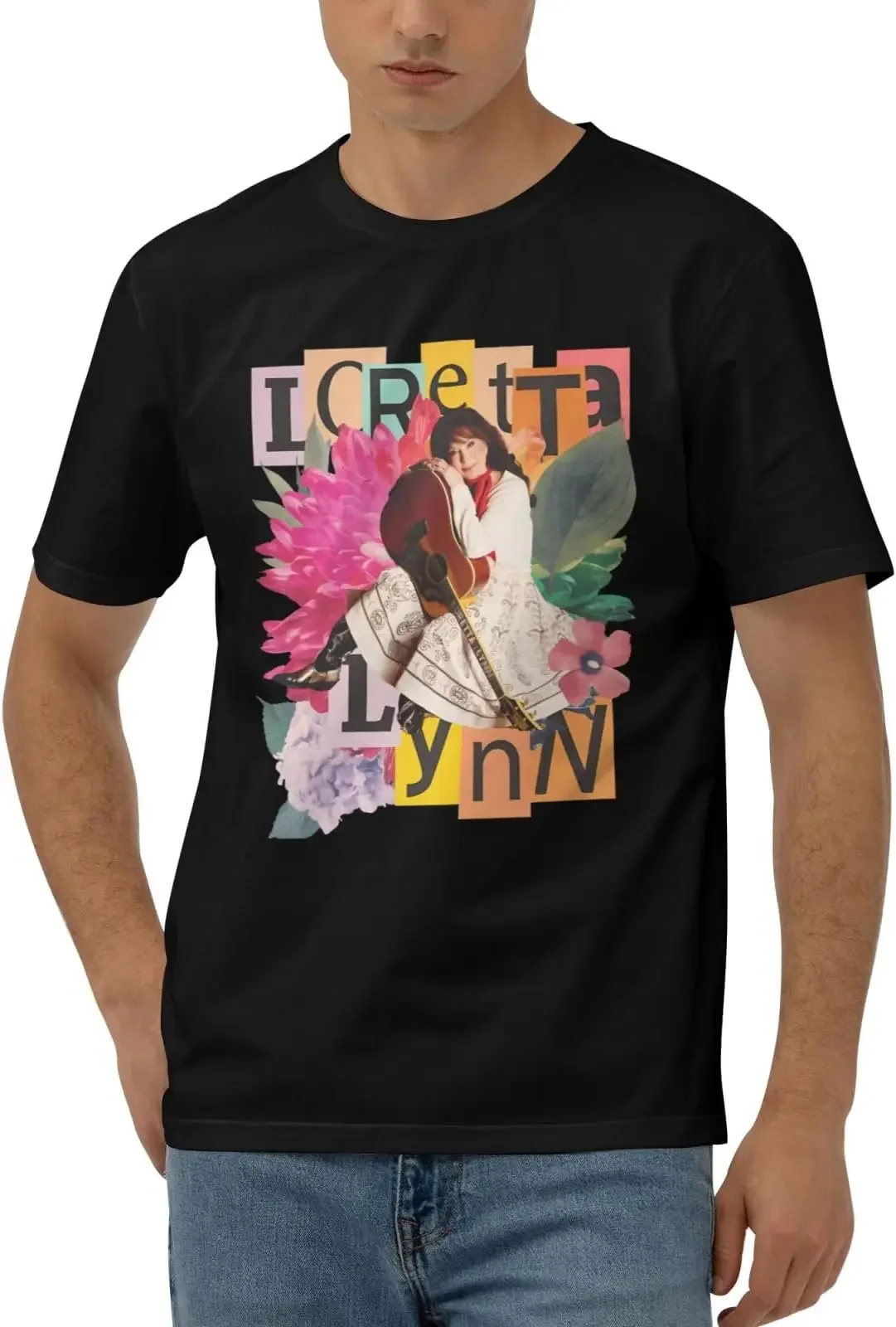 Loretta Music Lynn Shirts for Men Short Sleeve Cotton Tshirts Tees High Quality 100%Cotton Short Sleeve