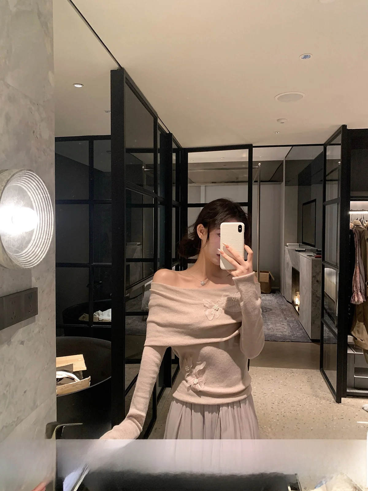 

Вязаный свитер YOLI с фиолетовым цветочным узором, на одно плечо, женский, из смесовой шерсти, модный, для повседневной носки, свободного кроя, с длинными рукавами