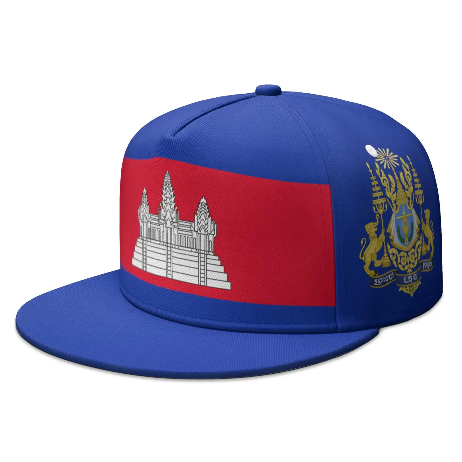 Custom Cambodia Flat Brimmed Cap Free Custom Name Number Logo Hip-hop Hat Nation Flag Kh Khmer Cambodian Kingdom Photo Headgear view 4