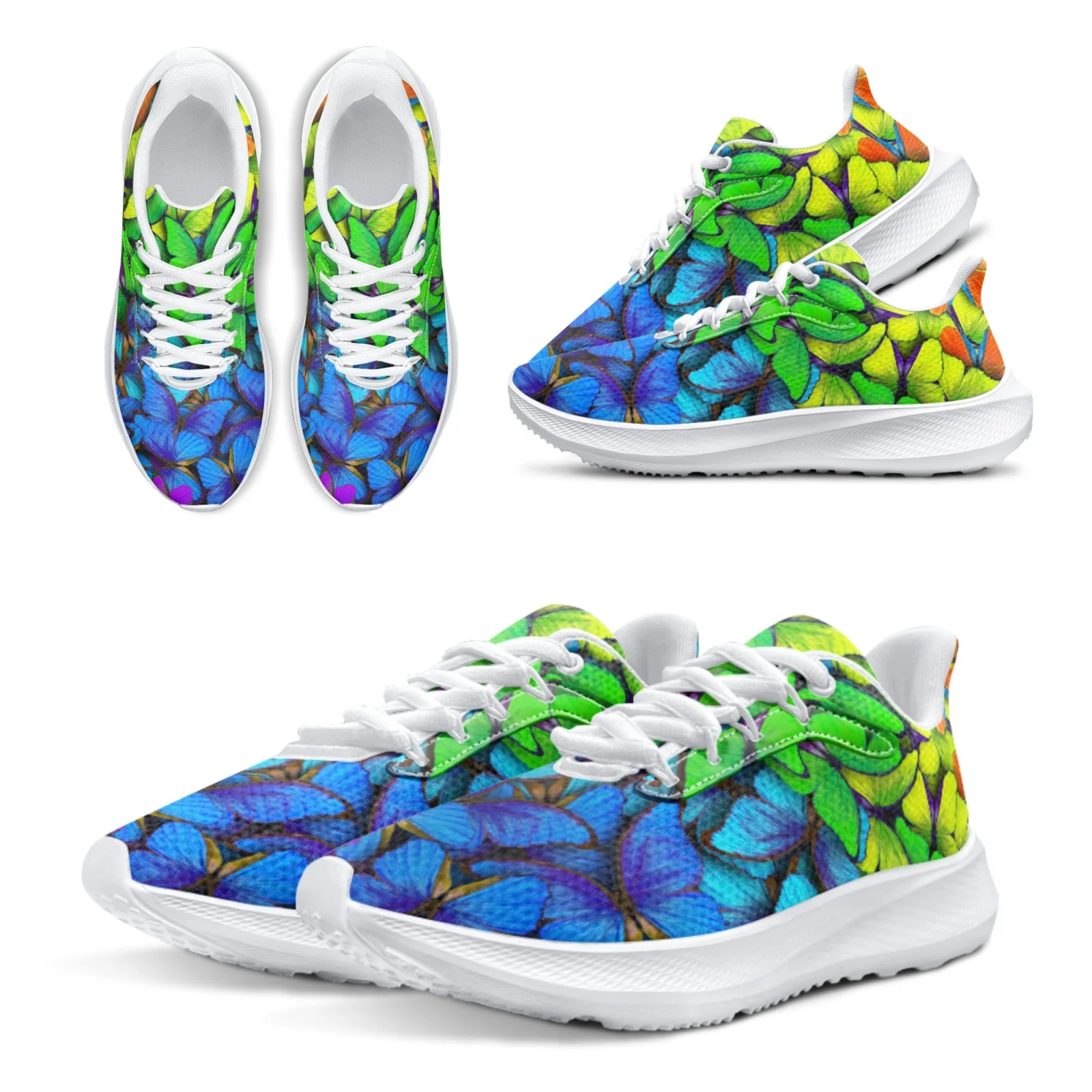 INSTANTARTS Morpho Menelaus Printed Women's Running Shoes Butterfly Designer Girls Tennis Shoes Comfortable Gym Casual Sneakers