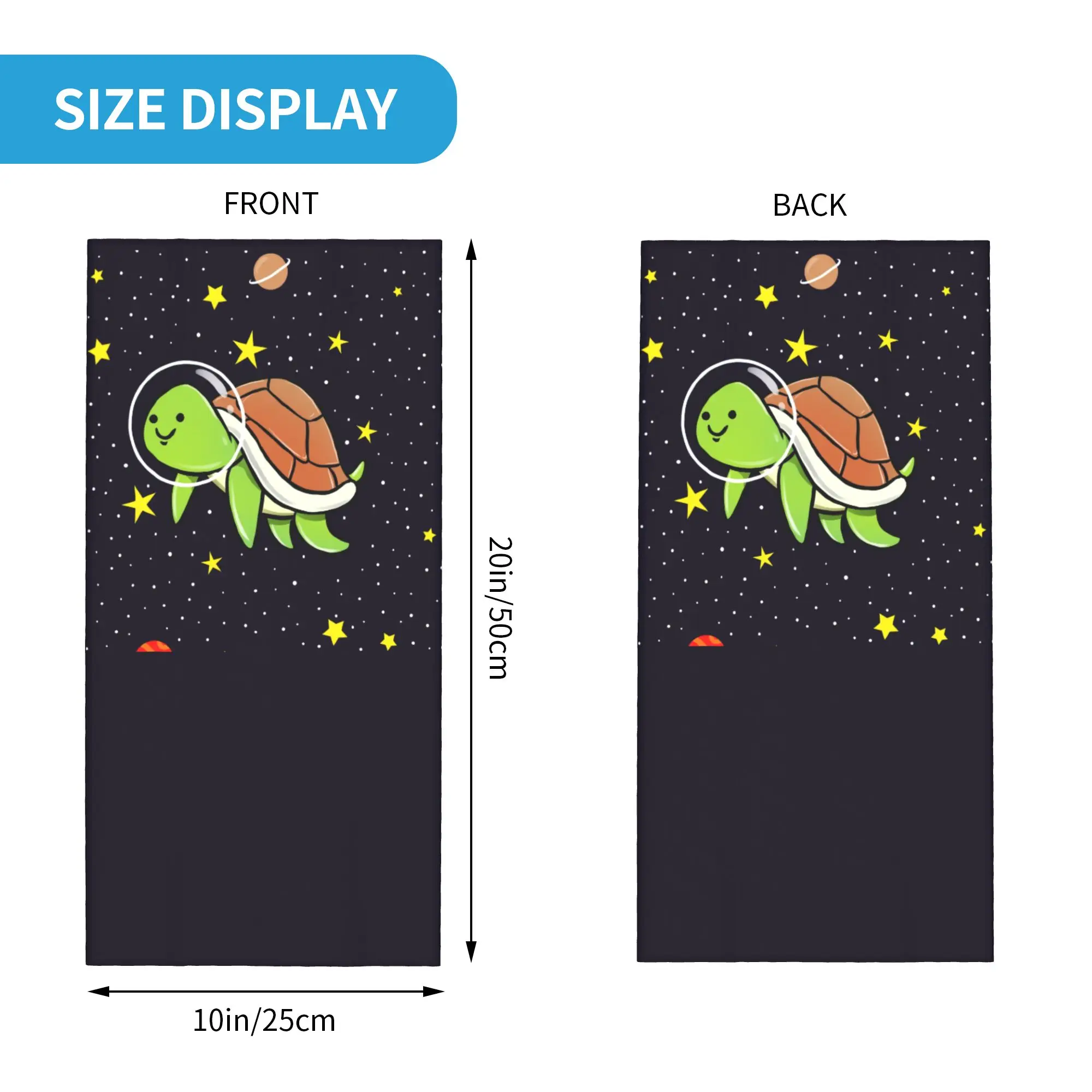 Custom Turtle Space Astronaut Bandana Neck Gaiter UV Protection Face Scarf Cover Women Men Animal Cartoon Headband Tube
