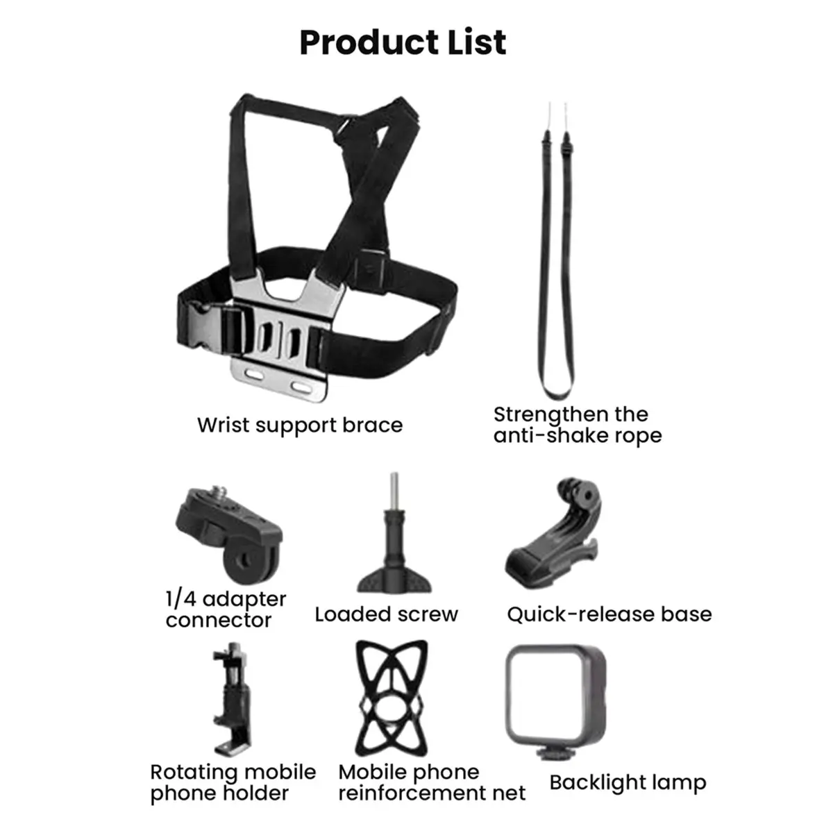 update. Cell Phone Quick Release Chest Mount Harness for Action Cameras, Flexible Adjustable Body Strap, Hands-Free Clear
