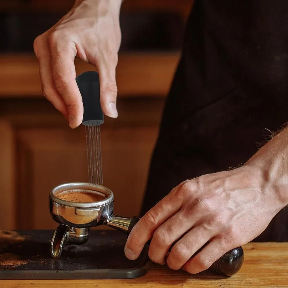 Magnetic Coffee Powder Stirring Needle Non-slip Handle Stainless Steel Coffee Stirrer Prevent Clumping With Storage Base