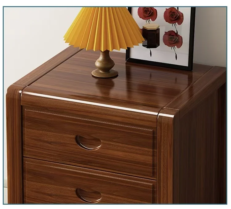 أثاث غرفة نوم حديث فاخر من خشب الجوز مع درج