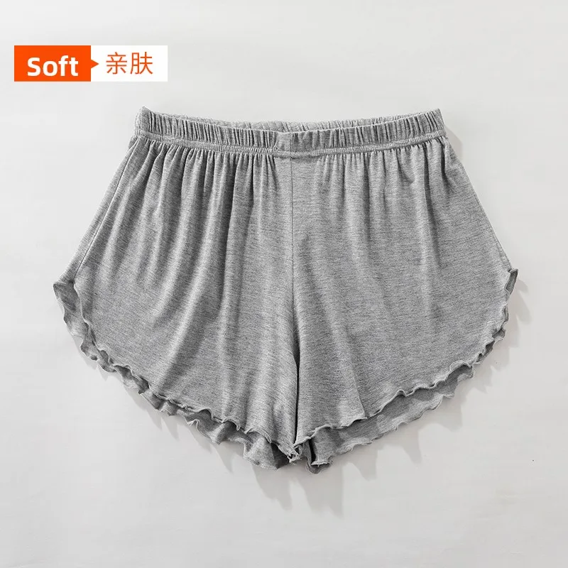 Modal Ice Silk Shorts Women's Summer Large Size Sleepwear Cotton Silk Casual Loose Thin Flower  Underwear Pants