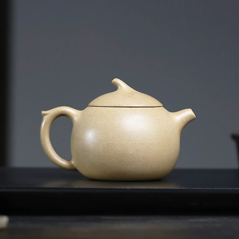 260ml Yixing Purple Clay Teapot Handmade Eggplant Shape Fish Tea Pot Beauty Tea Infuser Kettle Chinese Raw Ore Zisha Tea Set