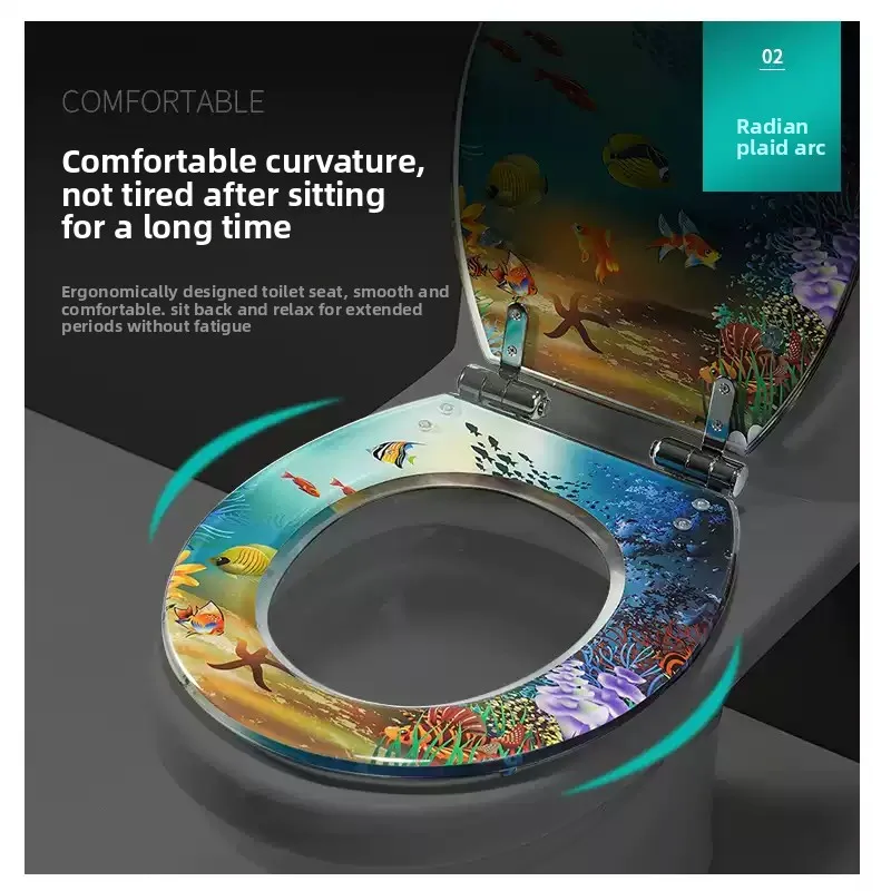Household Universal Resin Toilet Lid Thickened Vintage Rim Silent Quick Release Soft Cushion Toilet Seat Replacement Parts