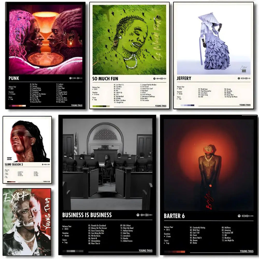 Singer Y-young Thug Poster HD Waterproof Aesthetic Wall For Home Decor Trendy Durable Easy To Apply Art
