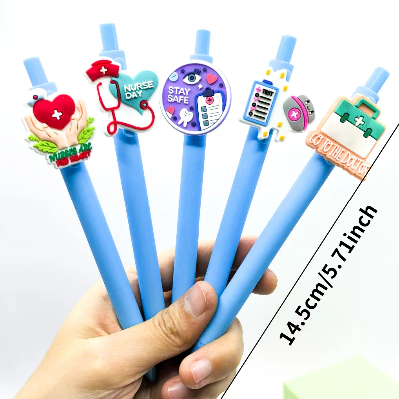 10 قطعة قلم طبيب قلم طبي إبداعي من مادة PVC قلم طبيب ممرضة قلم حبر جاف خاص قلم إعلان
