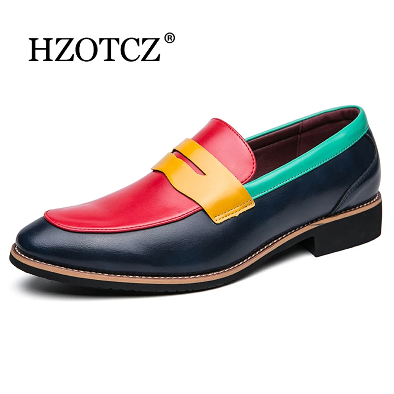 New Men Business Dress Shoes Slip on Men Leather Formal Moccasin Oxford Male Loafers Shoes for Men