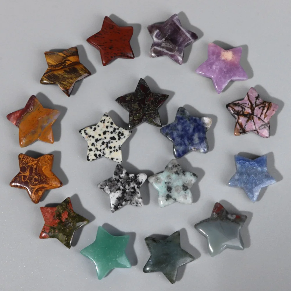 Natural Stone Amethysts Reiki Moon Star Shape Mineral Specimen Agates Home Decoration Small Crafts Ornaments Exquisite Gifts
