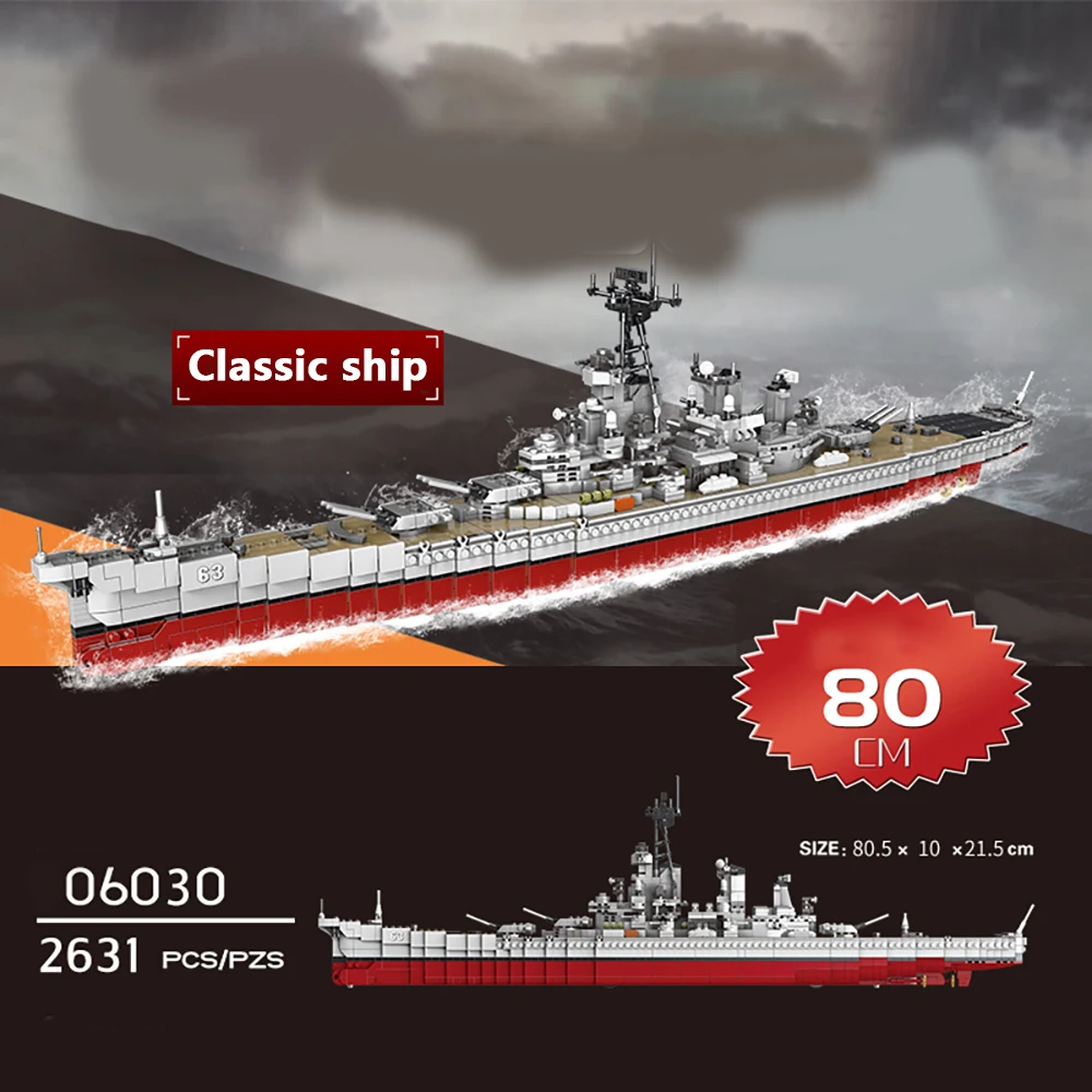 Bricks Ship Model Toys Collection Battleship Set Assemble Model Building Blocks Assembly Military Ship Model Bricks Boy Gift