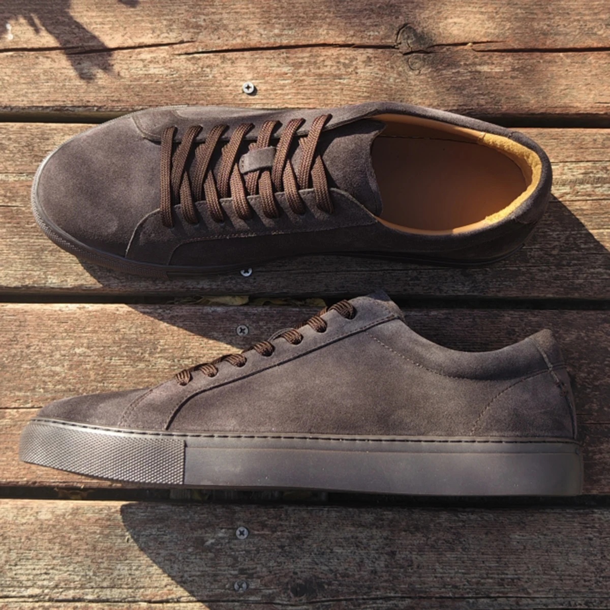 

Мужские замшевые лоферы для скейтбординга, прочные кожаные повседневные туфли для прогулок на открытом воздухе