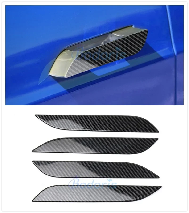 Door Handle Cover For Tesla Model S 2014-2019 Grab Garnish Moulding Sticker Panel Carbon Fiber Color Car Styling Accessories