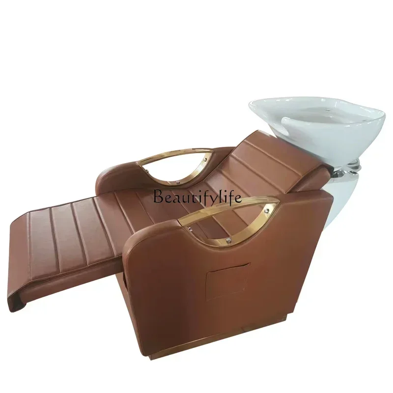 

High-End Japanese Half Lying Shampoo Chair Simple Sitting Flushing Bed Hairdressing Massage Couch