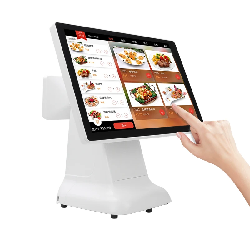 Pos touch screen with guest display 15 17 inch touch screen supermarket shop POS all in one