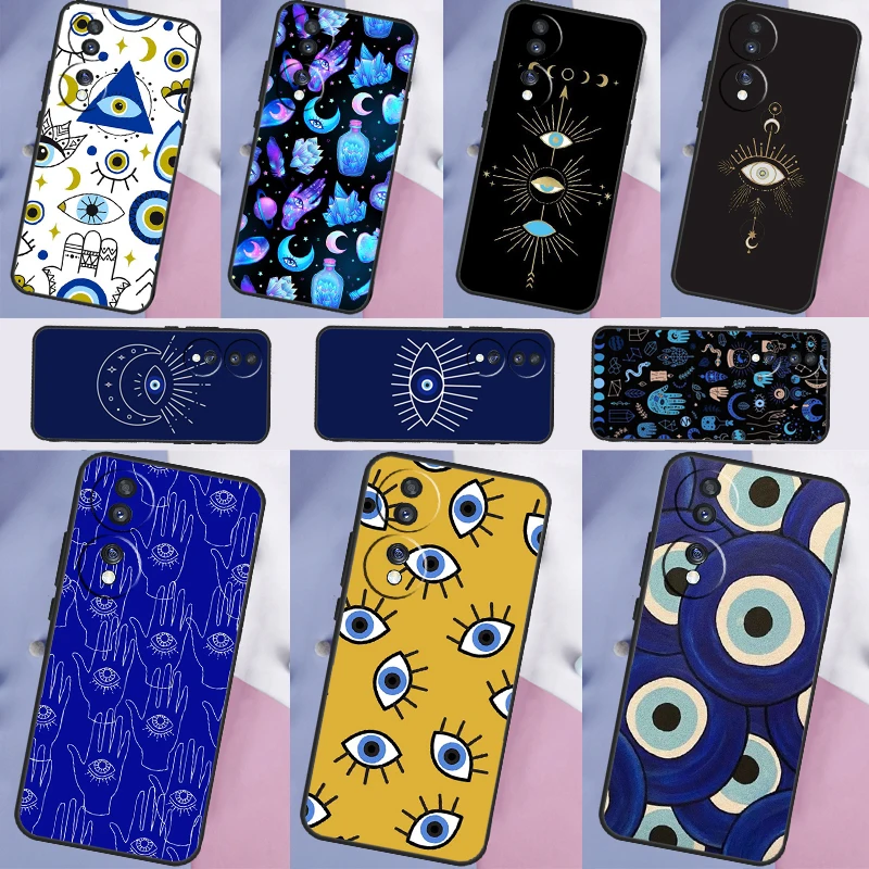 Blue Evil Eye Case For Huawei P30 Lite P20 P40 P50 Pro P Smart 2021 Nova 5T Honor 70 50 X7 X8 X9 Cover