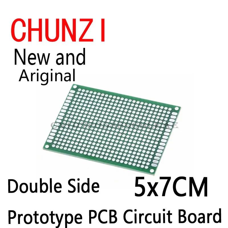 5pcs 5x7CM Double Side Prototype PCB Diy Universal Printed Circuit Board White Blue Yellow Black Red Green For Arduino