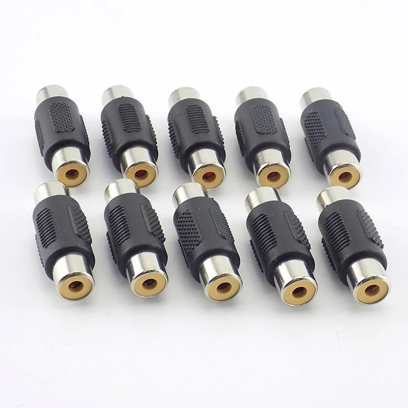 5Pcs/10Pcs RCA หญิงปลั๊ก Kabel Audio Video ปลั๊กหัวเสียบอะแดปเตอร์แปลง RCA ตัวผู้ชาย Joiner Connector