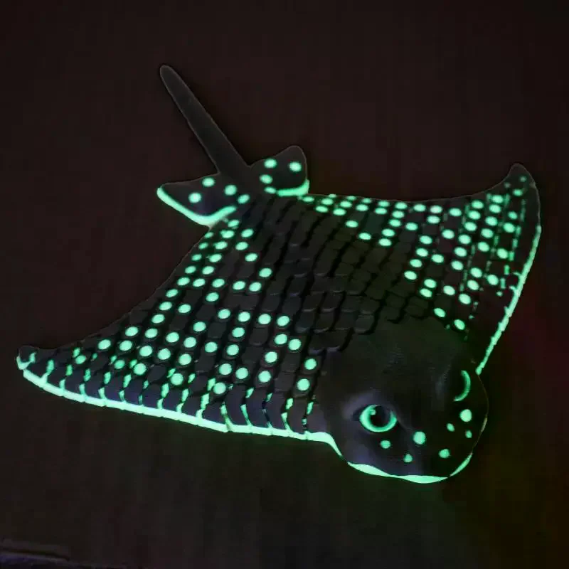 Bionic Manta Ray Toy 3D Printed Luminous Stingray Glow Ocean Animal Kids Bath Room Playroom Decor