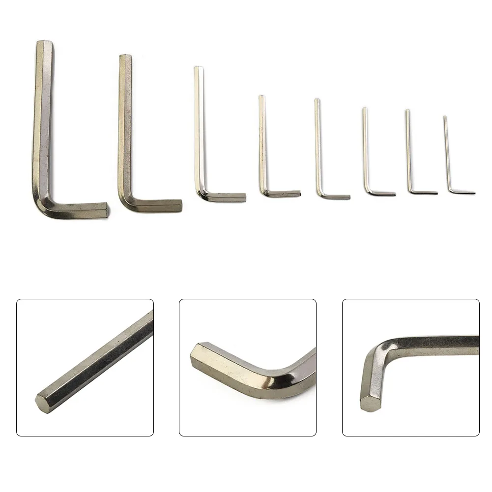 Llave hexagonal tipo L de 1,5mm-12mm, llave hexagonal de acero para tuercas, herramientas de reparación de extracción de tornillos, herramientas manuales, 1 ud.