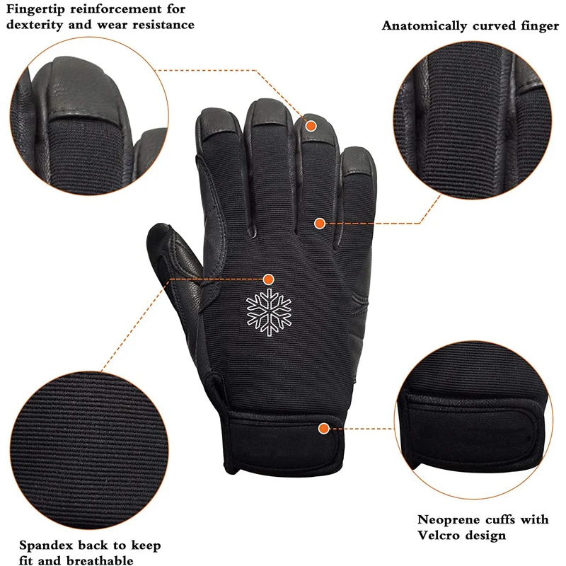 XYEHS-Gants de sécurité thermiques à doigts complets pour l\'escalade, les cordes, les degrés d\'eau respirants, la descente en rappel, le sauvetage,