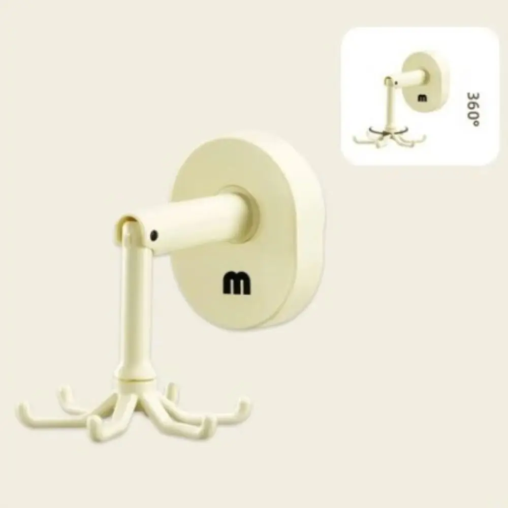 Decorative 360° Rotating Suction Cup Hook Punch-free Folding Cup Hanger Traceless Six-claw Hanging Storage Rack Cabinet