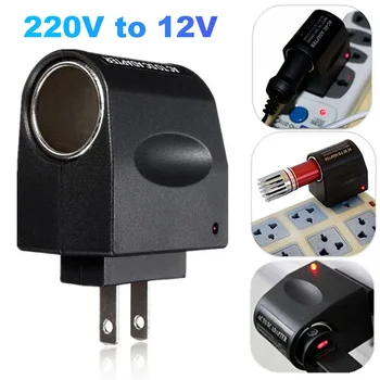 미국 플러그 자동차 전원 변환기, 자동차 전자 기기용 자동 담배 라이터 어댑터, AC 220V to DC 12V, 자동차 액세서리