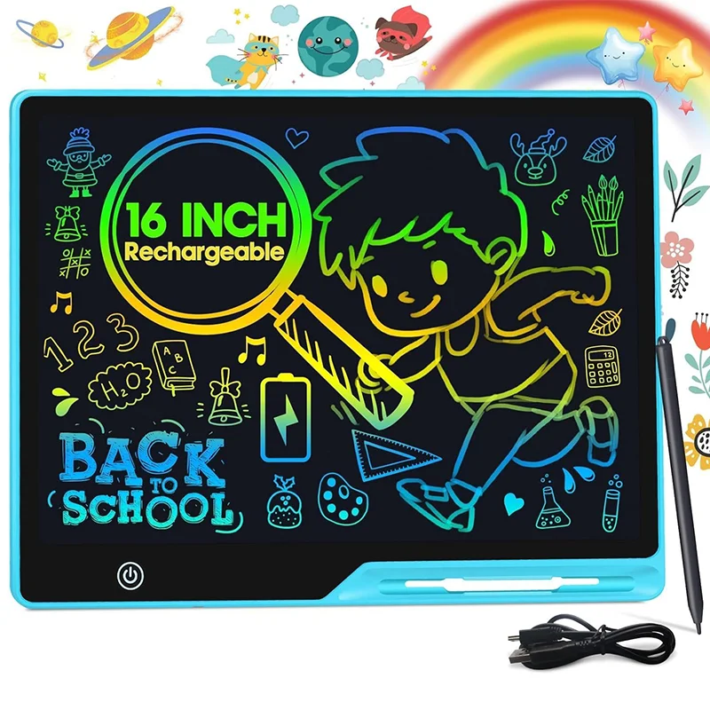 

2026 16'' LCD Drawing Board Writing Tablet Digit Magic Blackboard Art Tools Painting Learning & Education Toys for Kids Gifts