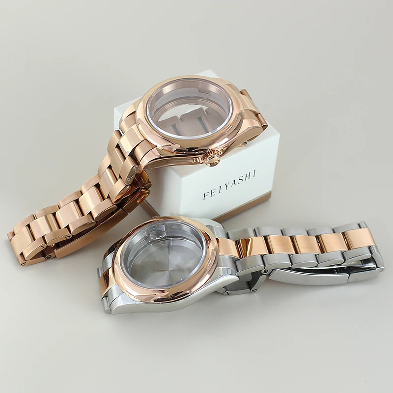 39mm 36mm Rounded Edge Watch Case Sapphire For Oyster NH35 NH36 NH38 NH34 Miyota 8215 28.5mm Dial Slide Buckle Jubilee Bracelet
