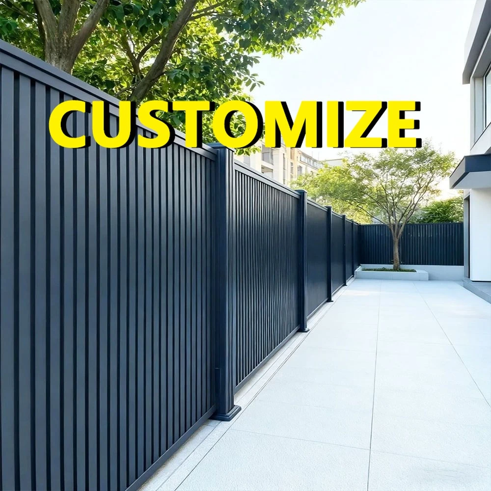 Any Size Custom Aluminum Vertical Slat Privacy Fence Easy Install Rust Resistant Durable Residential Backyard Garden Shelter Kit