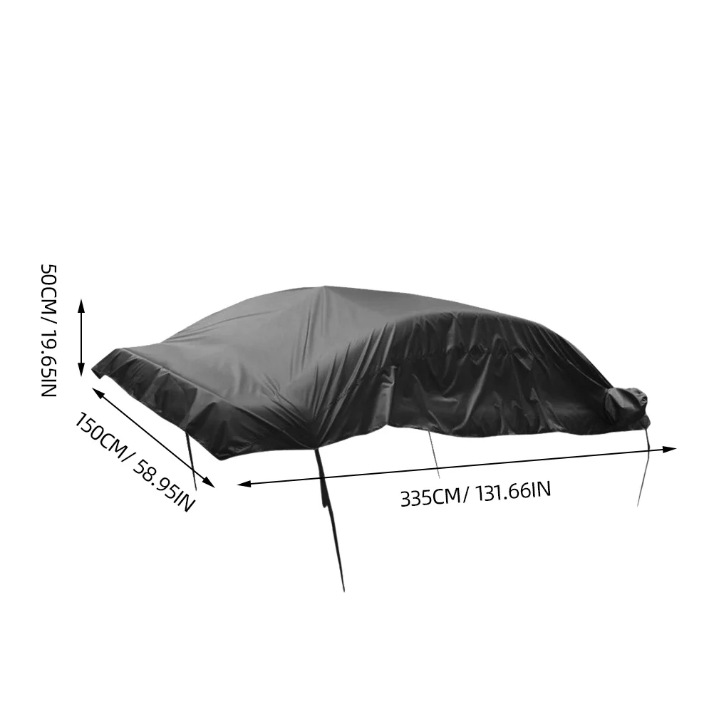 Car Sun Shade Rain Cover Waterproof Heat Shield Protection For Interior Cooling Half Body Car Cover Xl Size Black