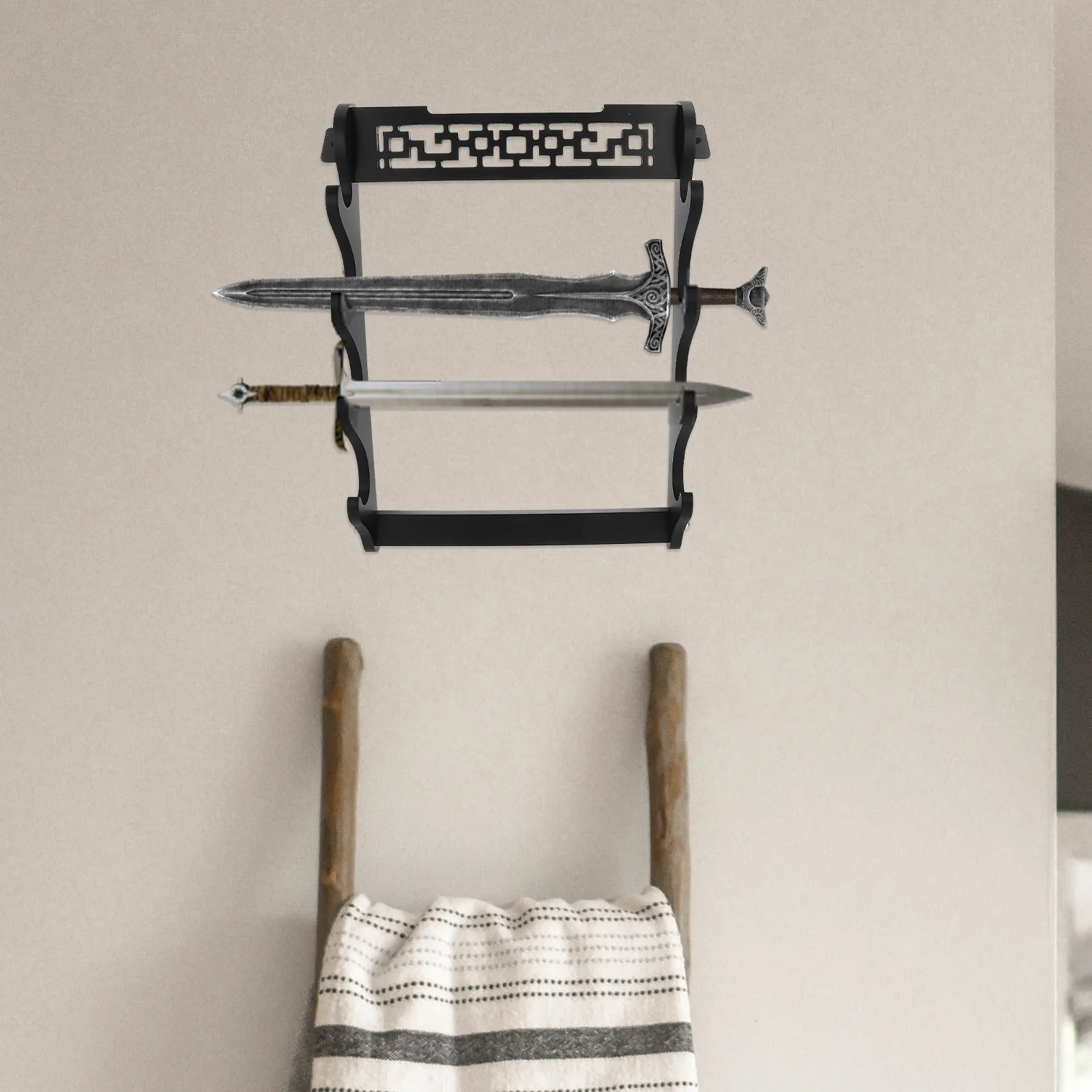 

Wall Hanging Sword Stand Multi Layer Swords Rack Toy Display Holder Strong Load Bearing Storage ganizer Flute