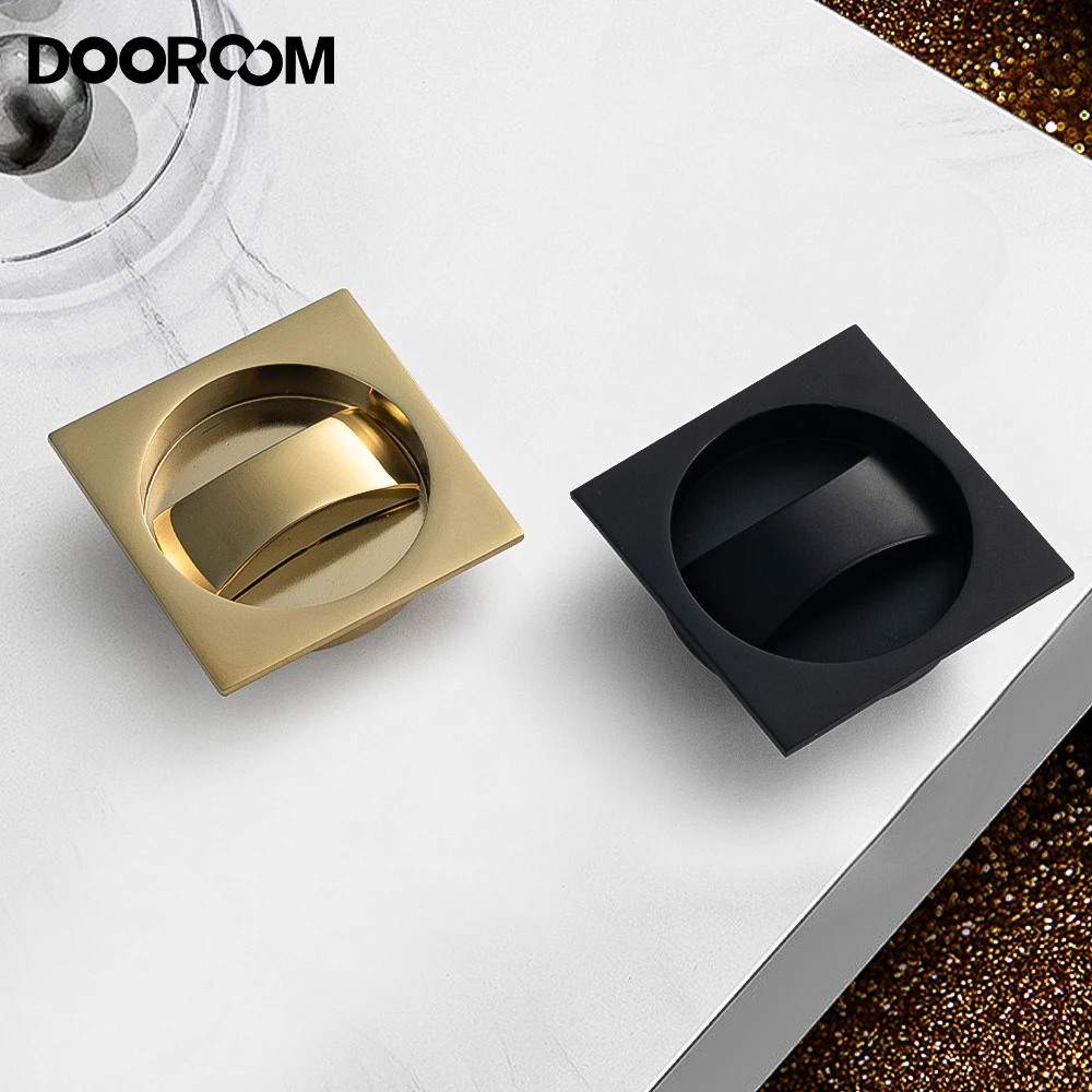 DOOROOM Sliding Door Lock Kitchen Bathroom Sliding Door Double Hook Lock Embedded Hidden Sliding Wooden Door Anti-theft DoorLock