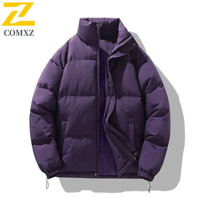 COMXZ 2025 سترة رجالية جديدة ذات معيار وطني بسيط موضة عصرية سميكة وسيم معطف شتوي قصير ممتاز